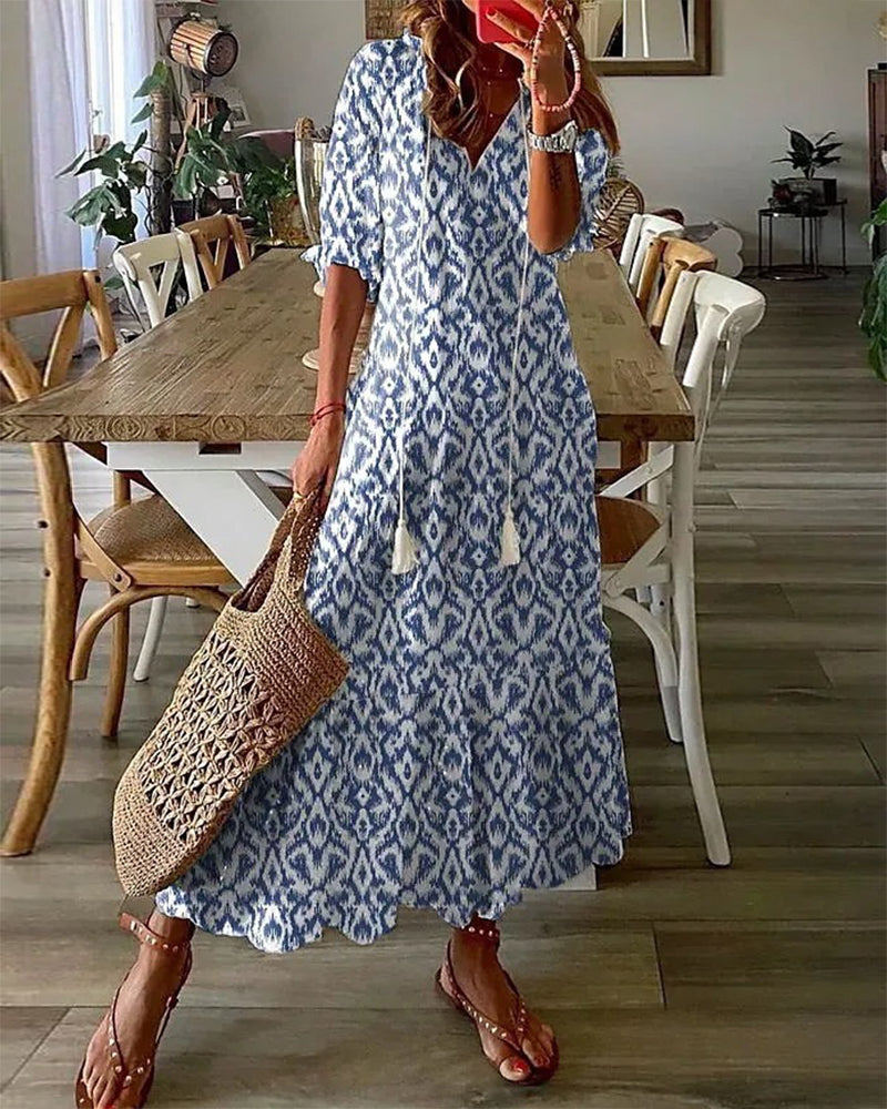 Roos - Zwierige Boho Maxi Jurk Dames