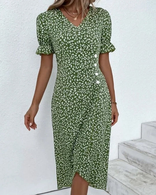 Elegante damesjurk met knopen | Comfortabel en charmant