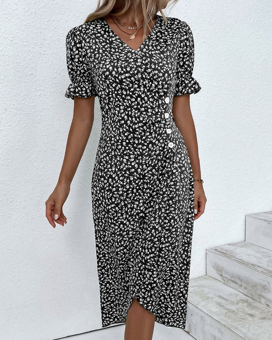 Elegante damesjurk met knopen | Comfortabel en charmant