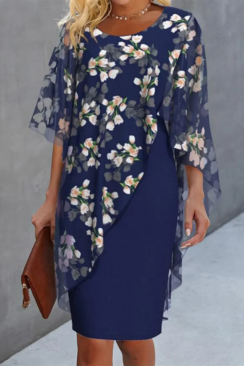 Grace - Chiffon Jurk met Bloemenprint Dames
