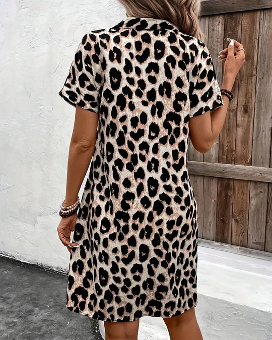 Madeline | Korte Jurk Dames Met Luipaardprint