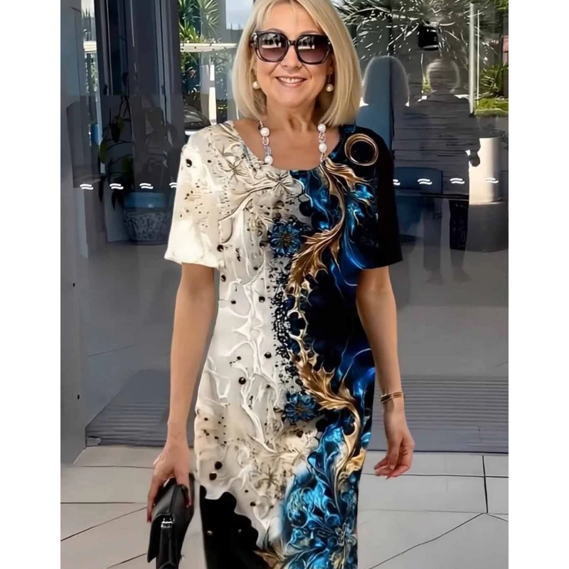 Carla - Stijlvolle Midi Jurk met Bloemenprint Dames