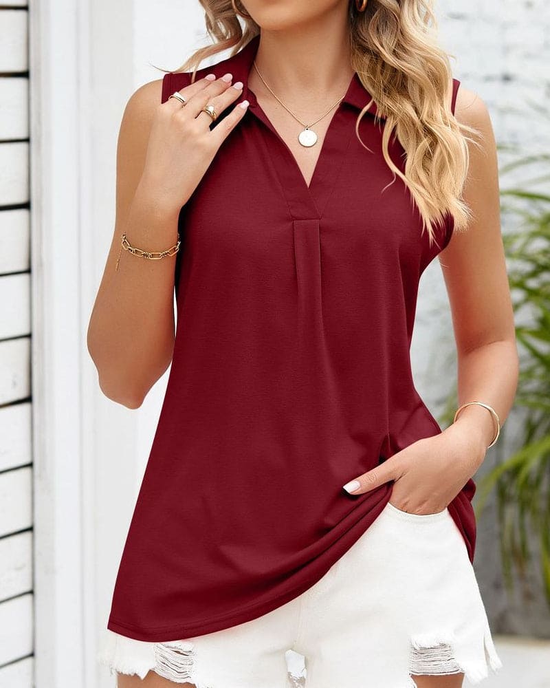 Aria - Mouwloze Dames Polo Blouse