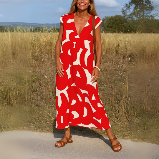 Sanne - Luchtige Maxi Jurk met Print