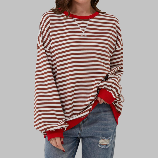 Michelle | Stijlvolle Gestreepte Oversized Trui