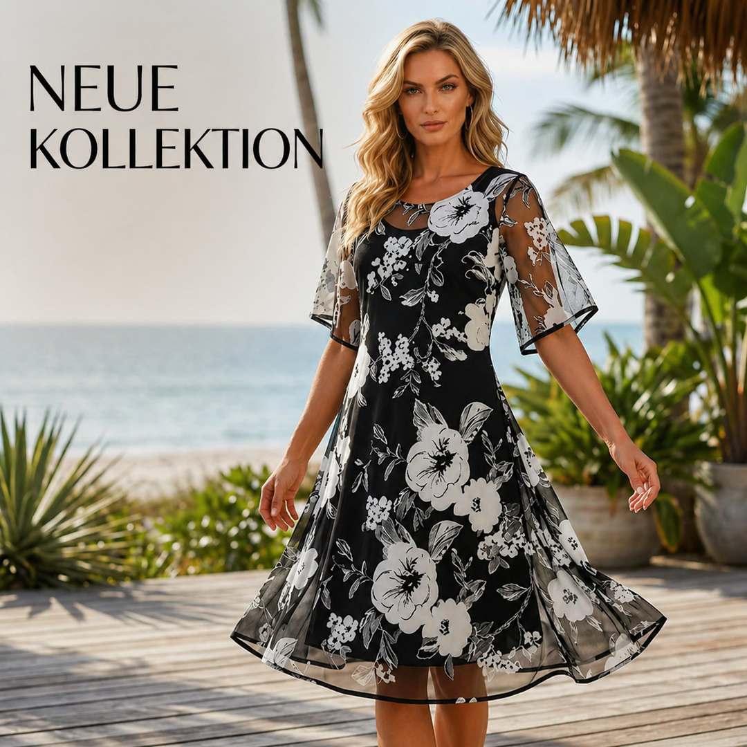 Yolanda - Elegante Chiffon Jurk met Bloemenprint