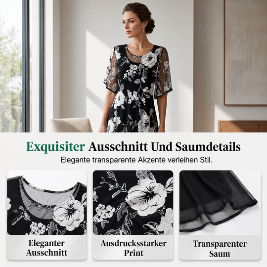 Yolanda - Elegante Chiffon Jurk met Bloemenprint