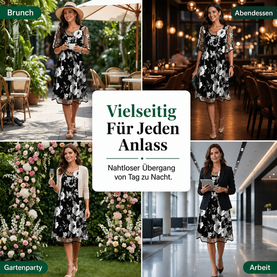 Yolanda - Elegante Chiffon Jurk met Bloemenprint