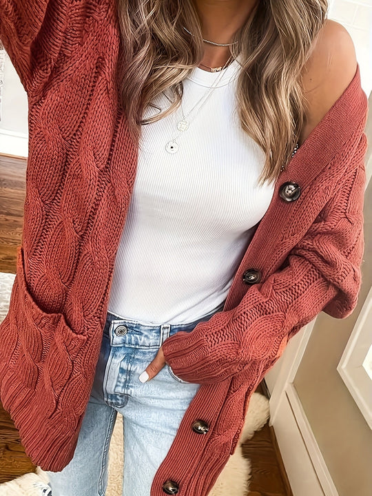 Michelle - Elegant Oversized Kabelgebreid Vest