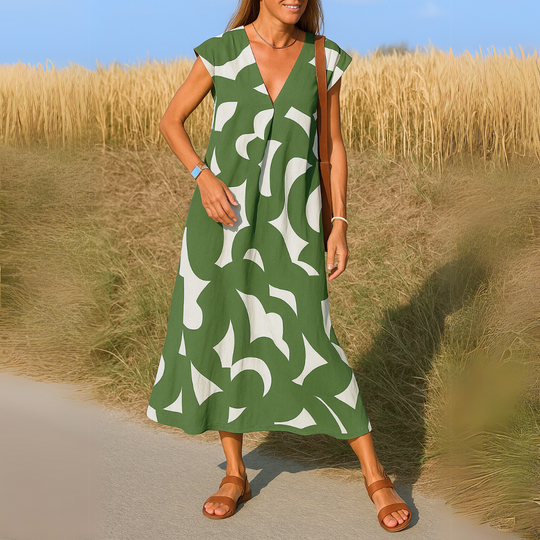 Sanne - Luchtige Maxi Jurk met Print