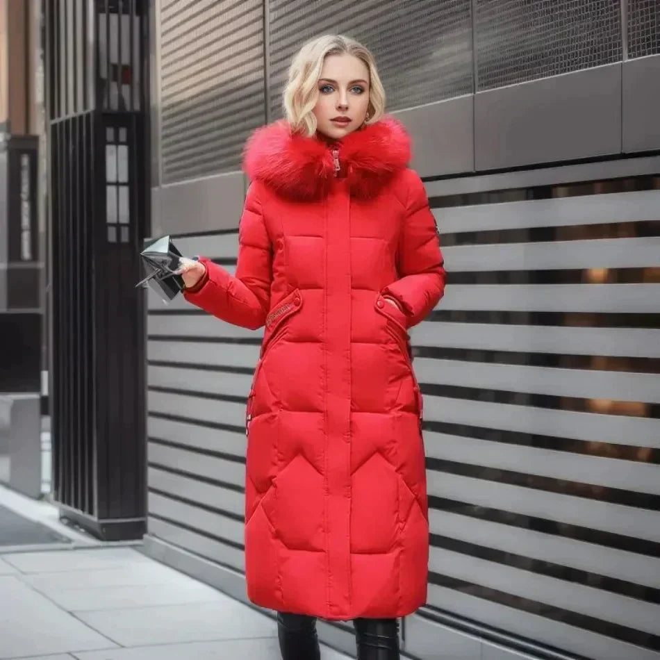 Karen - Elegante Lange Gevoerde Winterjas
