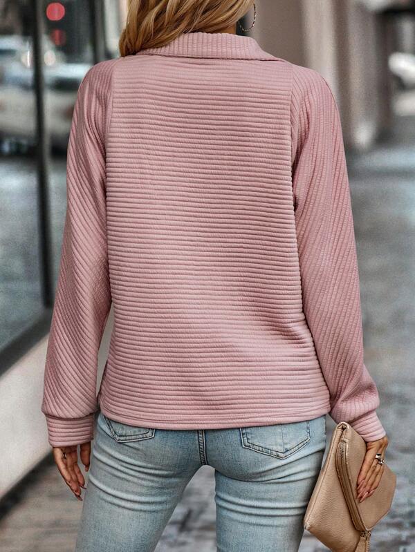 Laura - Stijlvolle Lange Mouw Rits Sweater