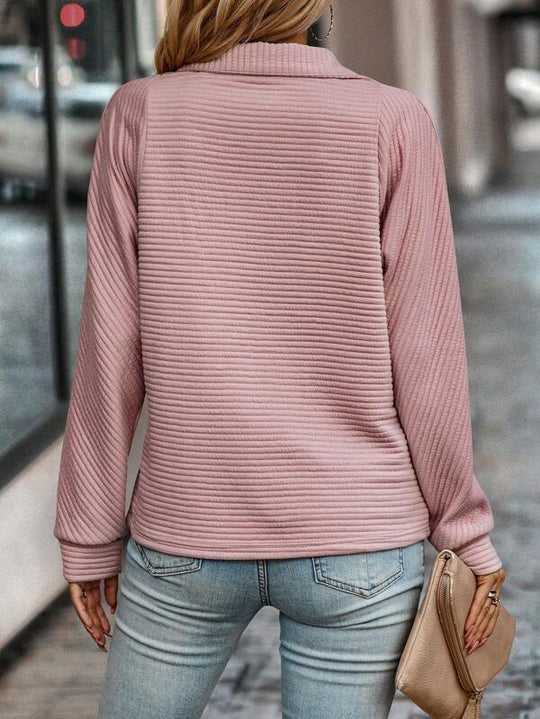 Laura - Stijlvolle Lange Mouw Rits Sweater