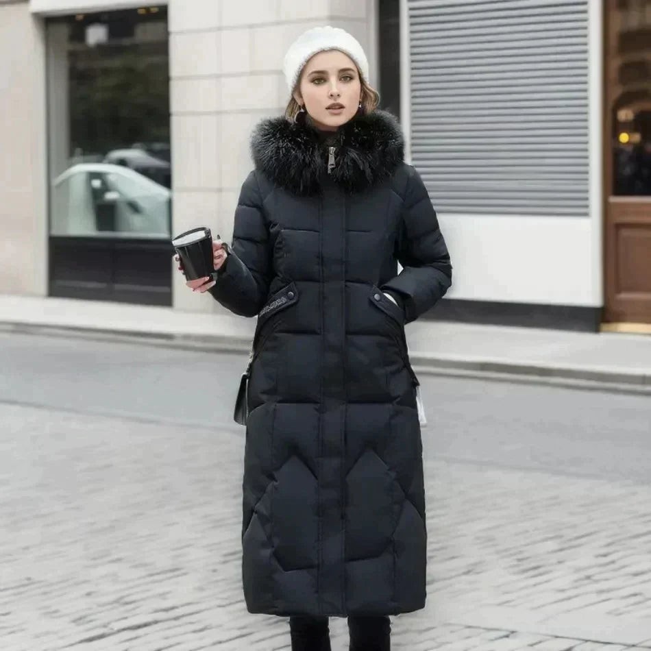 Karen - Elegante Lange Gevoerde Winterjas