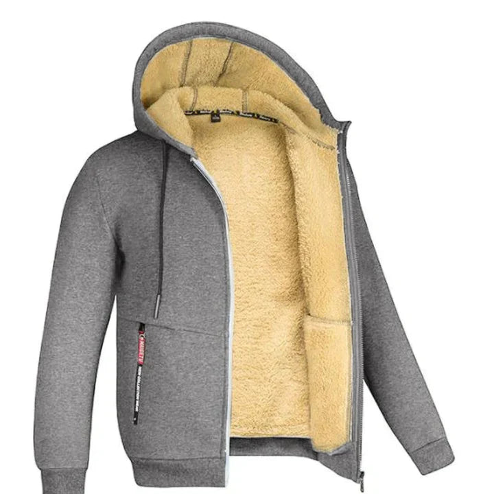 Lucas – Fleecehoodie met ritssluiting en schapenvachtvoering voor extra warmte