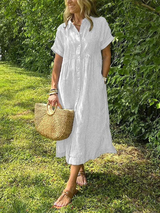 Linnen Blousejurk Dames Gestreept - Sara