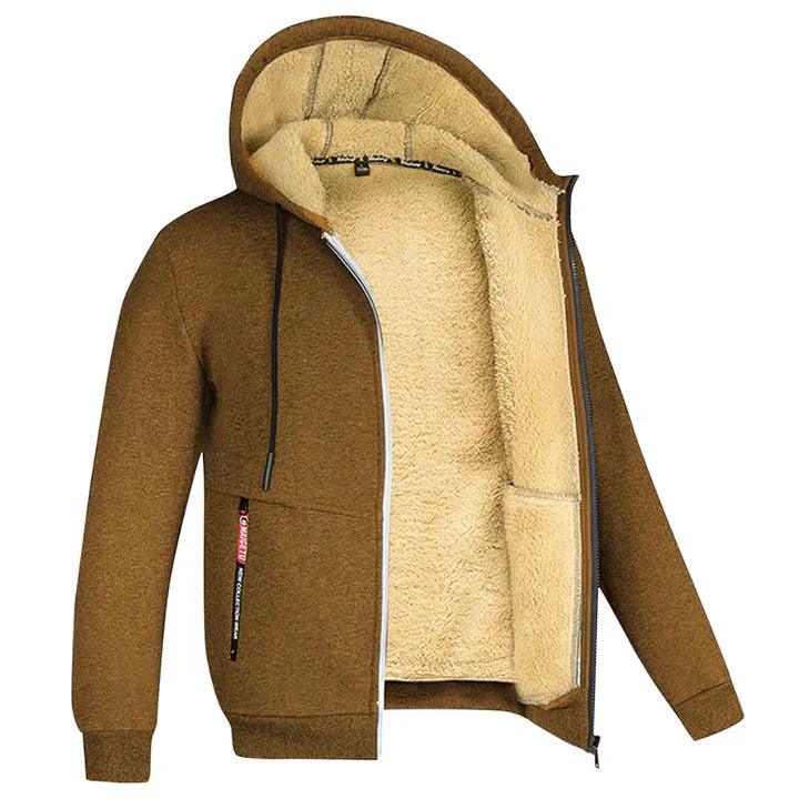 Lucas – Fleecehoodie met ritssluiting en schapenvachtvoering voor extra warmte