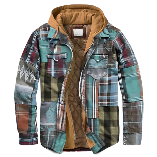 Mason - Stijlvolle Patchwork Flanellen Jas
