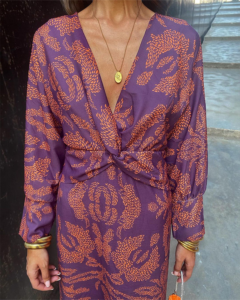 Elegante Midi Jurk Dames Met Bloemenprint - Maud