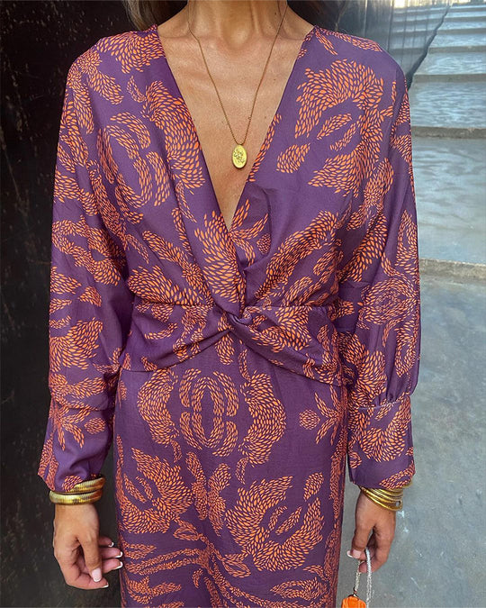 Elegante Midi Jurk Dames Met Bloemenprint - Maud