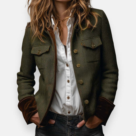 Andrea - Klassieke Getailleerde Tweed Jas