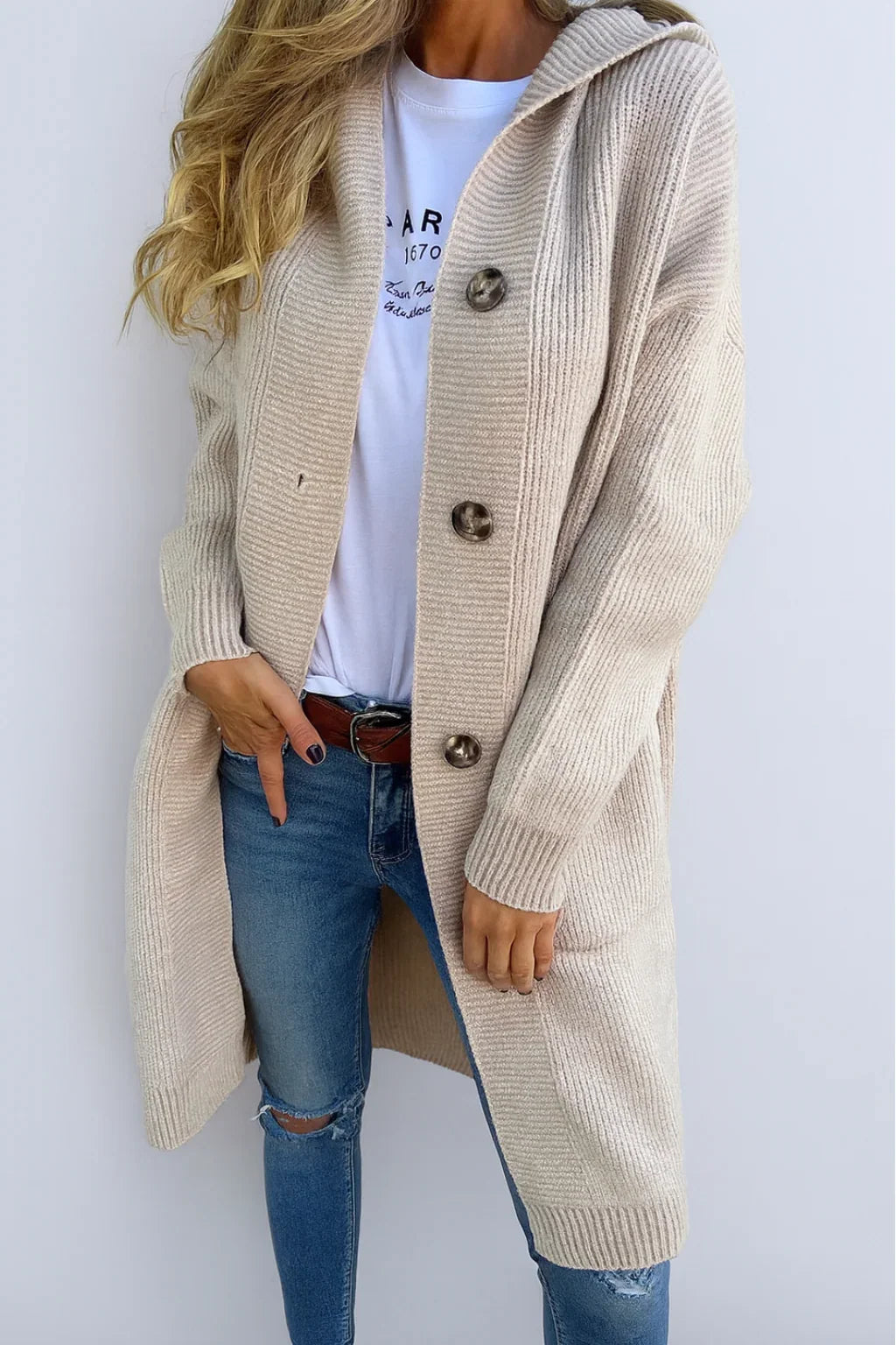 Caroline | Elegant Lang Oversized Kabelvest