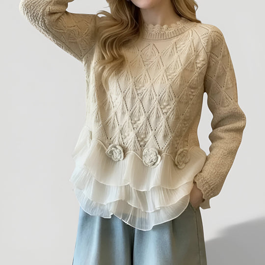 Alison | Elegante Gelaagde Kabelgebreide Trui