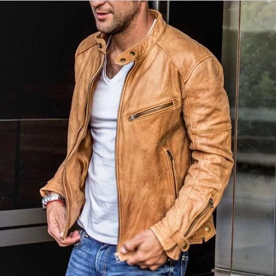 Miles | Stijlvolle Vintage Leren Bikerjack