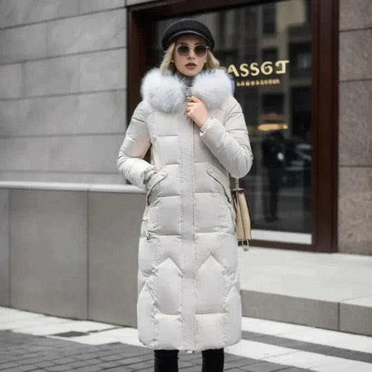 Karen - Elegante Lange Gevoerde Winterjas