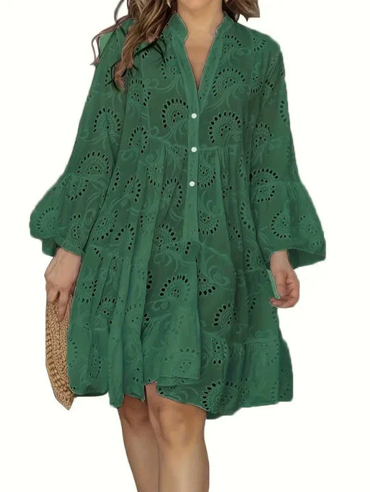 Marjolein - Mooie Broderie Boho Jurk