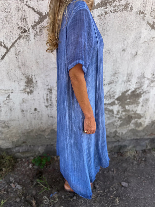 Sandra - Luchtige Linnen Maxi Jurk