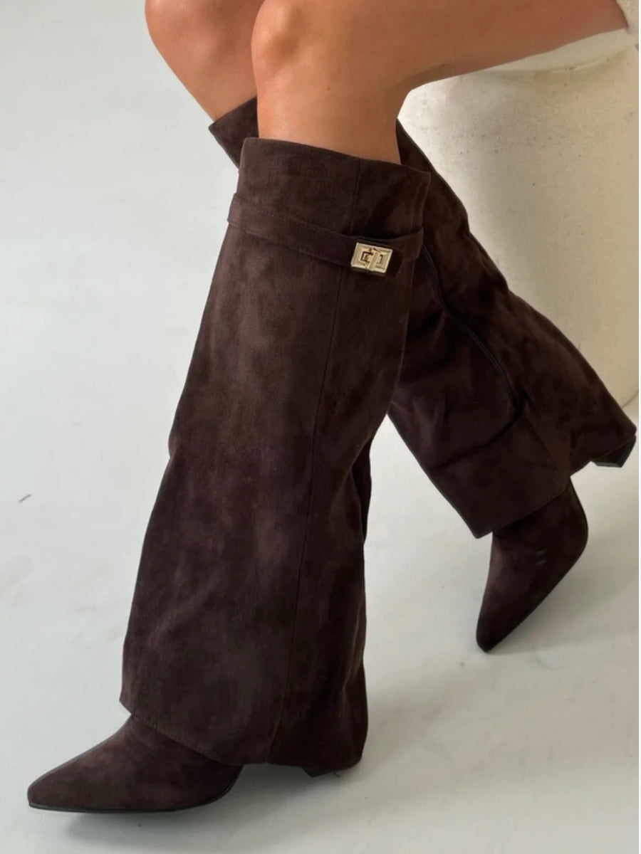 Rachel | Elegante Overknee Suède Laarzen