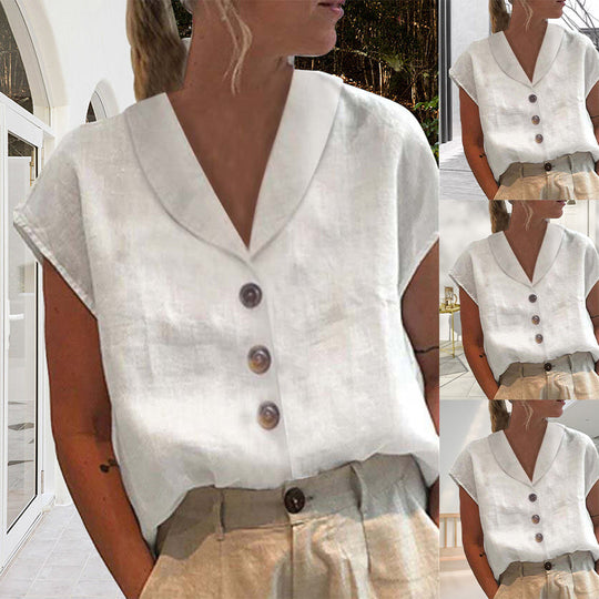 Amira - Top Met Kraag En Knopen Voor Een Klassieke Look