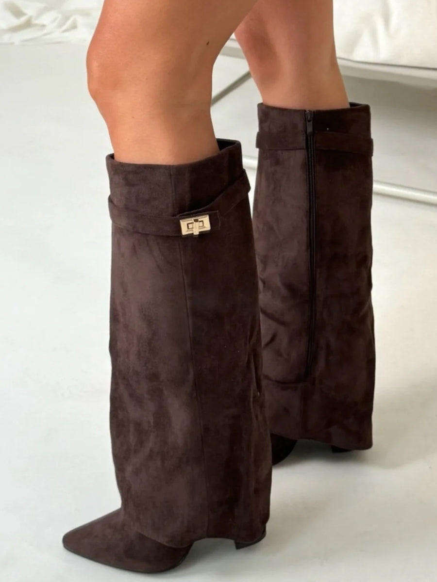 Rachel | Elegante Overknee Suède Laarzen