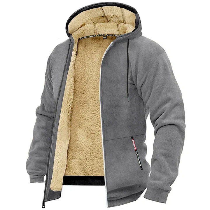 Lucas – Fleecehoodie met ritssluiting en schapenvachtvoering voor extra warmte