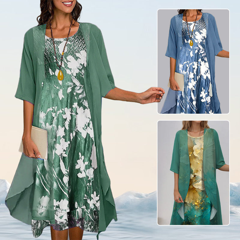 Jurk Dames Elegant Met Vest - Anouk