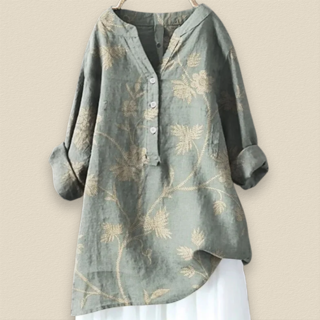 Elegante Blouse Dames Met Bloemenprint - Olivia