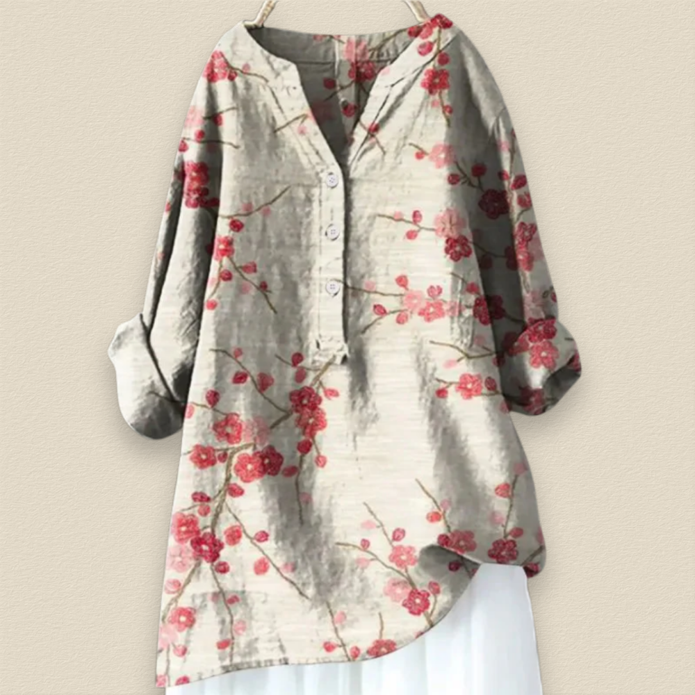 Elegante Blouse Dames Met Bloemenprint - Olivia