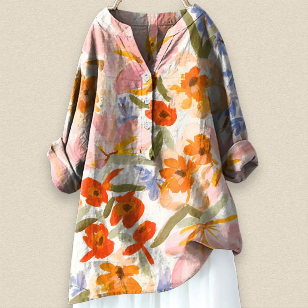 Elegante Blouse Dames Met Bloemenprint - Olivia