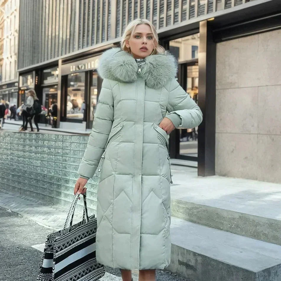 Karen - Elegante Lange Gevoerde Winterjas