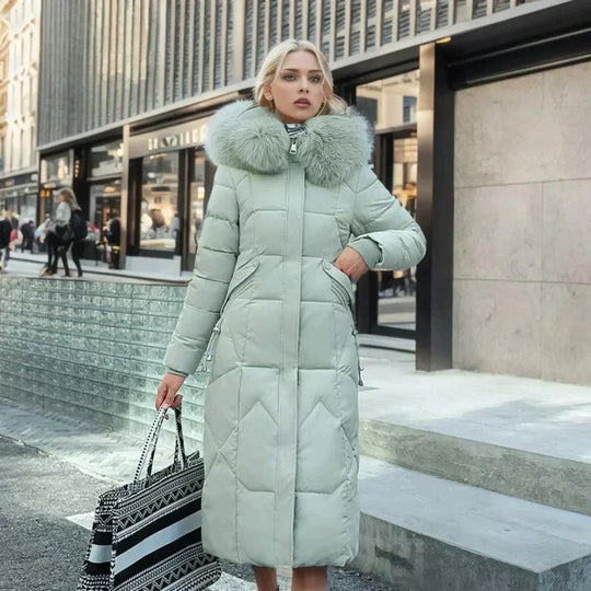 Karen - Elegante Lange Gevoerde Winterjas