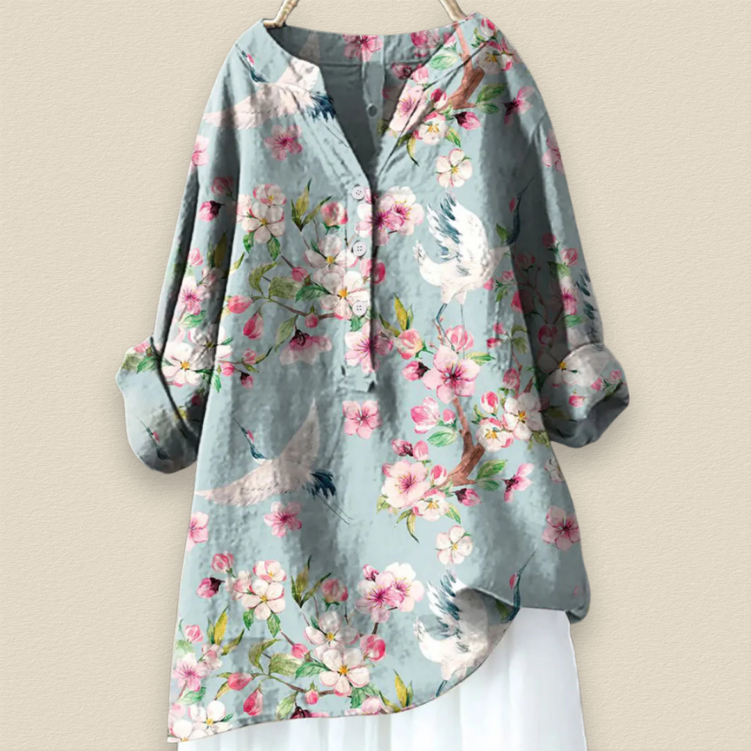 Elegante Blouse Dames Met Bloemenprint - Olivia