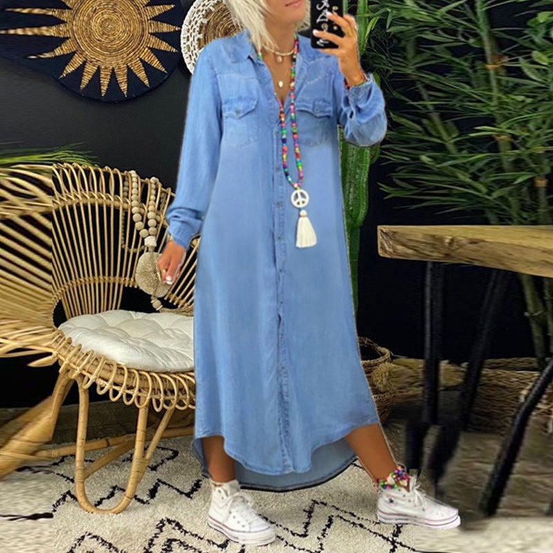 Denim Blousejurk Dames Lang - Sanne
