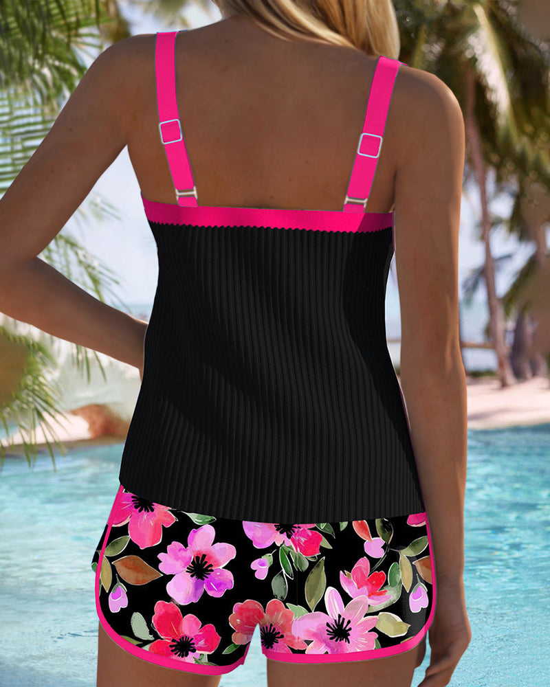 Daphne - Tankini met Short en Bloemenprint