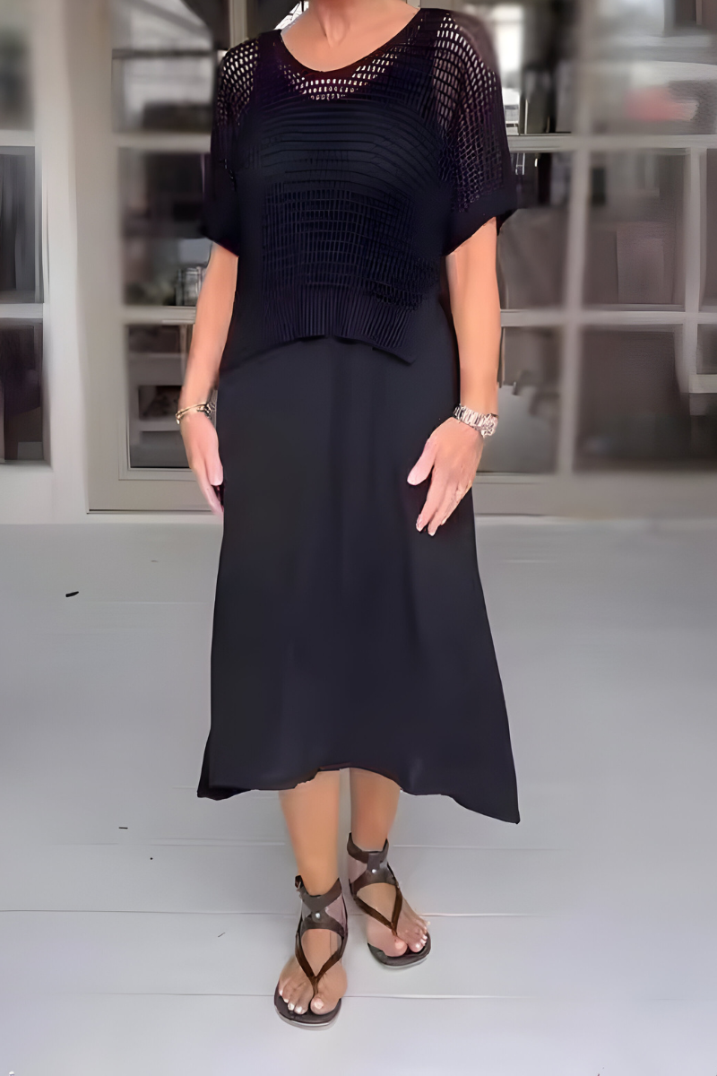 Chantal - Gebreide Set met Maxi Rok