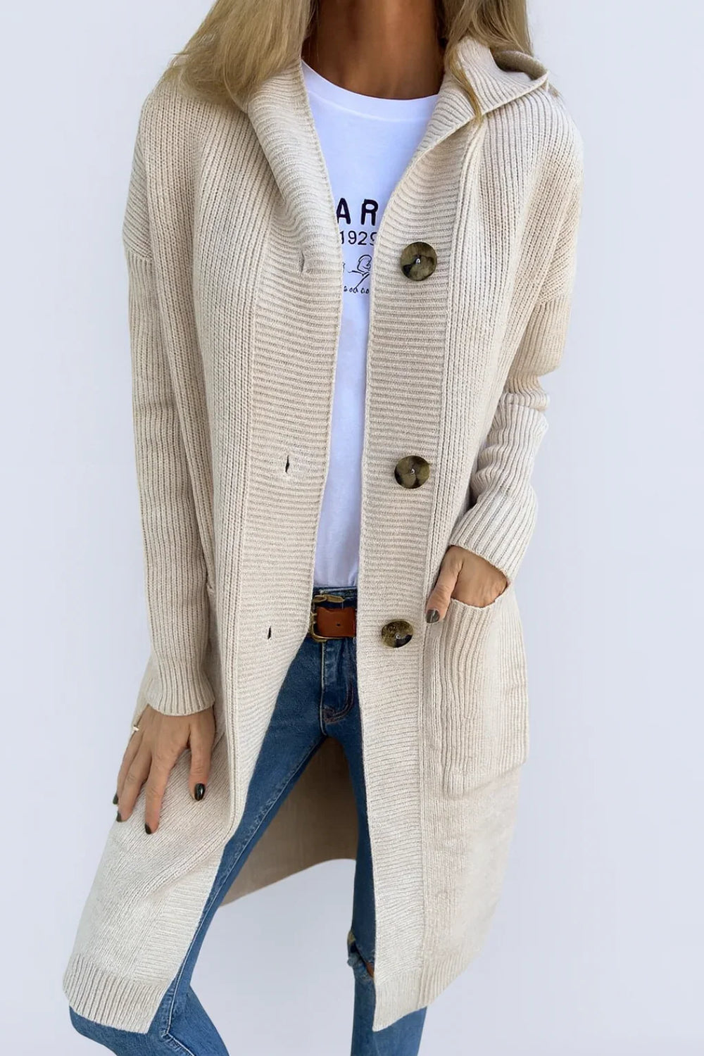 Caroline | Elegant Lang Oversized Kabelvest