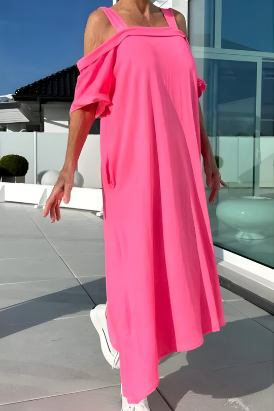 Sharon - Luchtige Cold Shoulder Maxi Jurk
