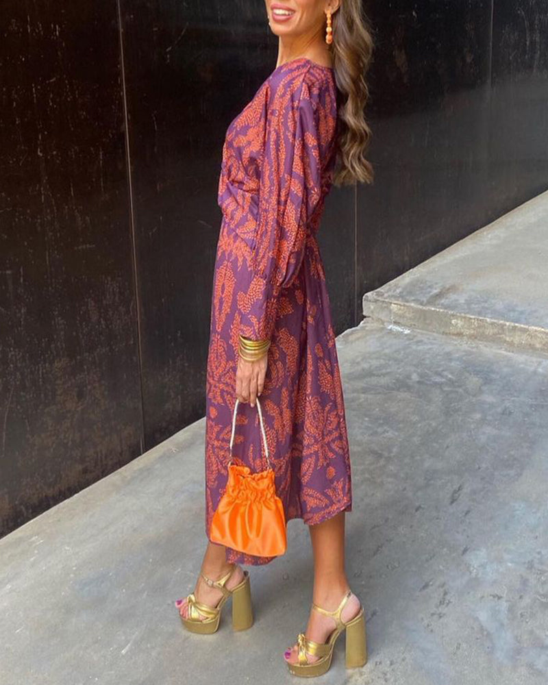 Elegante Midi Jurk Dames Met Bloemenprint - Maud