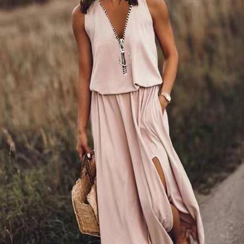 Tessa - Casual Maxi Jurk met Split Dames