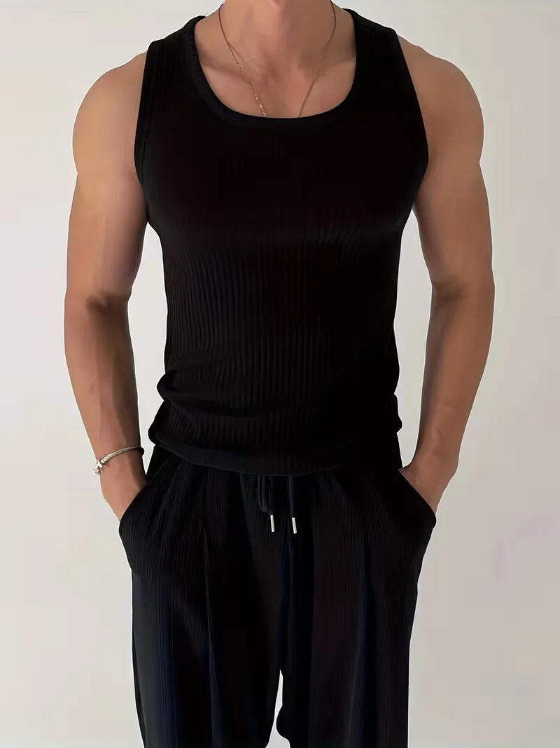 Geribbelde Tanktop Heren Slim Fit - Ravi